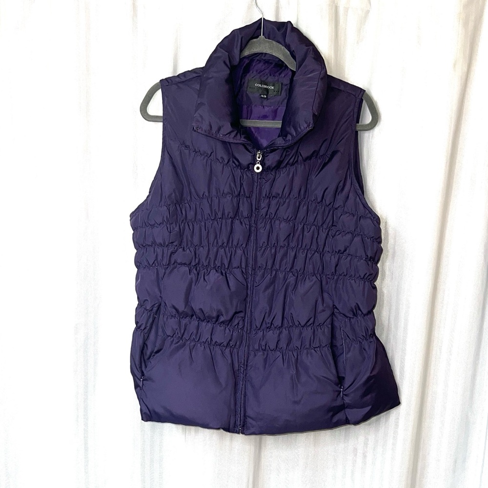Colebrook Purple Classic Down Vest size 14/16 with pockets